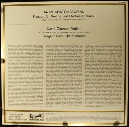 Eurodisc S 74 011 KK - Konzert Für Violine Und Orchester D-Moll - Image 2