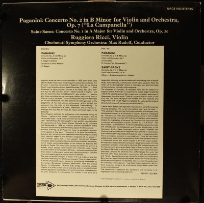 MCA Records MACS 1033 STEREO - Concerto No.2 On B Minor, Op.7 (" - Image 2