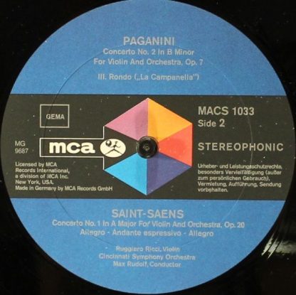 MCA Records MACS 1033 STEREO - Concerto No.2 On B Minor, Op.7 (" - Image 4