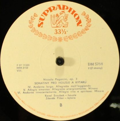 Supraphon DM 5798 - Sonatiny Pro Housle A Kytaru Op.3 - Image 3