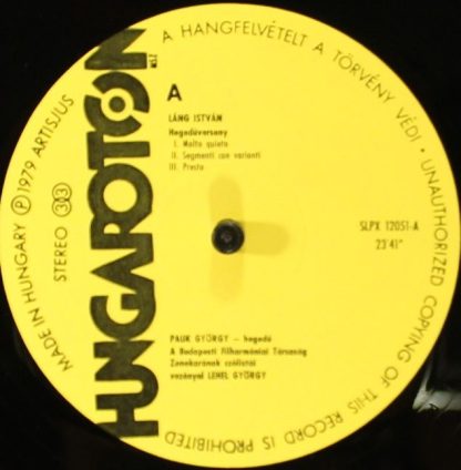 Hungaroton SLPX 12051 - Violin Concerto, Wind Quintet No.3, Two - Image 4