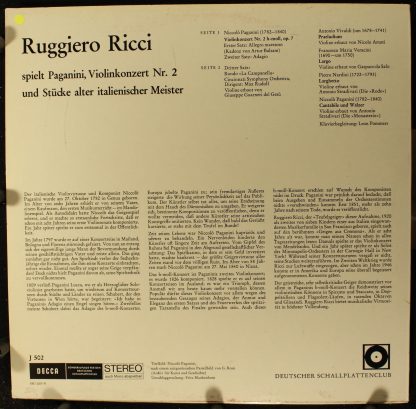 DECCA SBU 2057-N - Paganini: Violinkonzert Nr. 2 H-moll Und Viol - Image 2