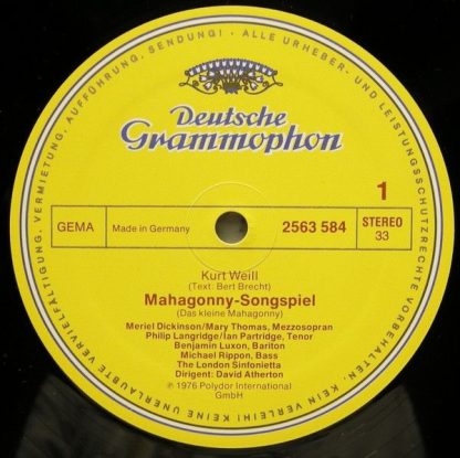 Deutsche Grammophon 2740 153 - Mahagonny Songspiel, Kleine Dreig - Image 3