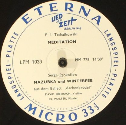 Eterna LPM 1023 - Meditation / Mazurka Und Winterfee / Sonate D- - Image 3