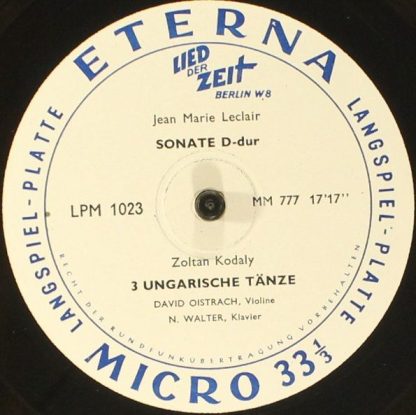 Eterna LPM 1023 - Meditation / Mazurka Und Winterfee / Sonate D- - Image 4