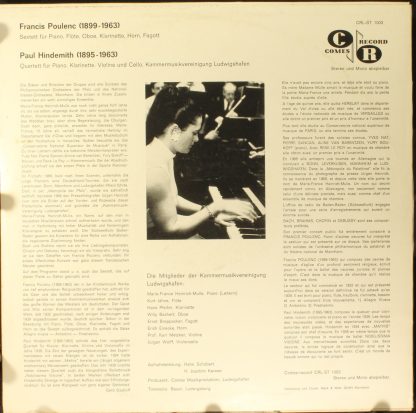 Comes Record CRL-ST 1003 - Quartett Für Piano, Klarinette, Violi - Image 2