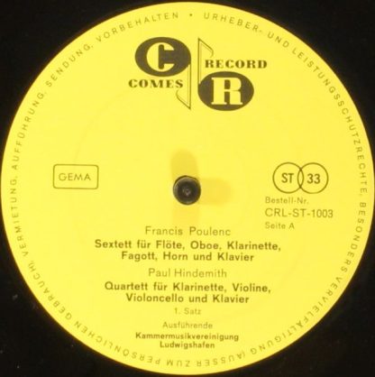 Comes Record CRL-ST 1003 - Quartett Für Piano, Klarinette, Violi - Image 3