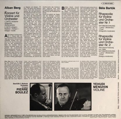 His Master's Voice 1C 063-01 855 - Berg: Violin Konzert / Bartók - Image 2