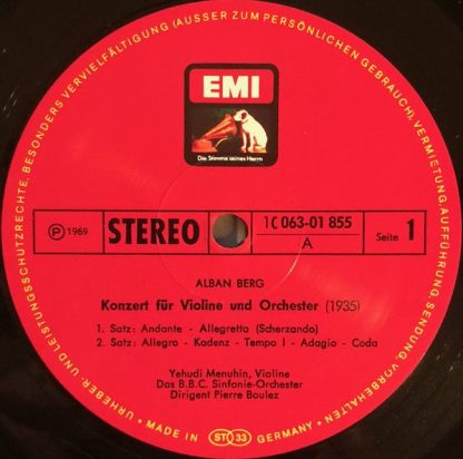 His Master's Voice 1C 063-01 855 - Berg: Violin Konzert / Bartók - Image 3