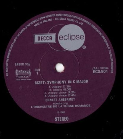 Decca Eclipse ECS 801 - Symphony In C, Jeux D'Enfants - Suite, L - Image 2