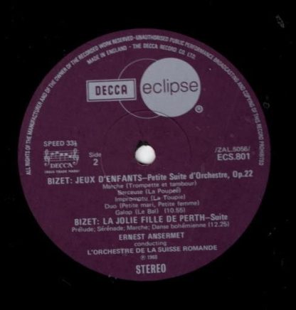 Decca Eclipse ECS 801 - Symphony In C, Jeux D'Enfants - Suite, L - Image 3