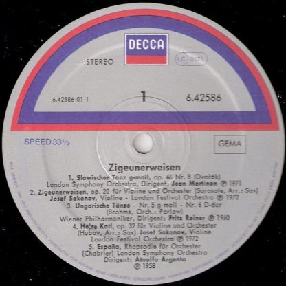 DECCA 6.42586 AH - Zigeunerweisen Ungarische Tänze - Czardas - H - Image 3