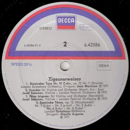 DECCA 6.42586 AH - Zigeunerweisen Ungarische Tänze - Czardas - H - Image 4