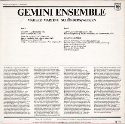 CBS 71103 - Mahler • Martinu • Schönberg/Webern - Image 2
