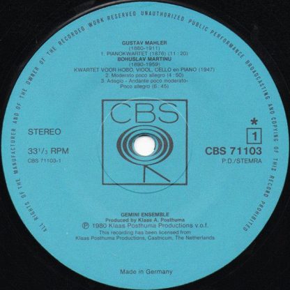 CBS 71103 - Mahler • Martinu • Schönberg/Webern - Image 3
