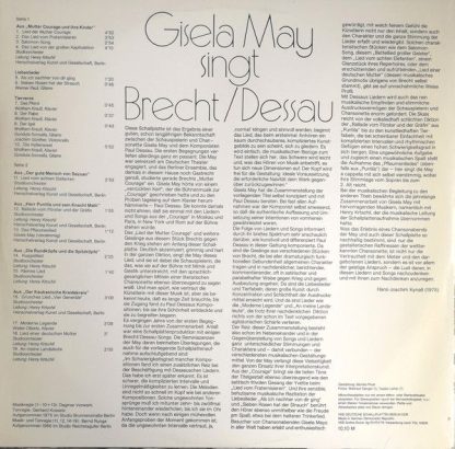 Nova 8 85 101 - Gisela May Singt Brecht / Dessau - Image 2