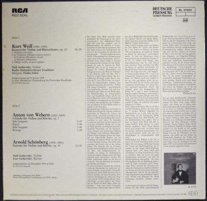 RCA RL 37090 - Konzert Für Violine Und Blasorchester, Op. 12 / 4 - Image 2