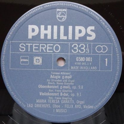 Philips 6580 001 - Adagio G-Moll / Concerti Für Oboe, Violine, S - Image 3