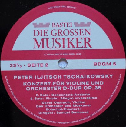 Bastei BDGM 5 - Peter Iljitsch Tschaikowsky V - Konzert Für Viol - Image 4