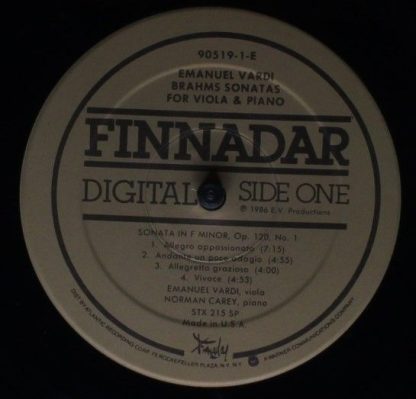 Finnadar Records 90519-1 - Brahms Sonatas For Viola And Piano, O - Image 3