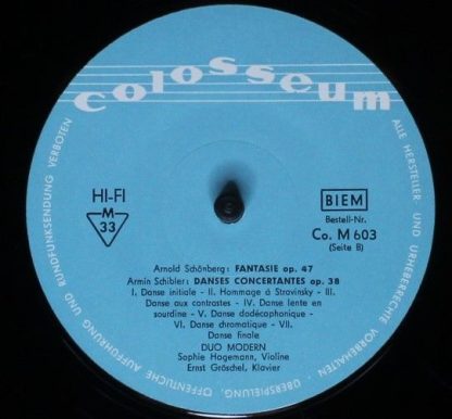Colosseum Co M603 - Jarnach,Klebe,Webern,Schoenberg and Schibler - Image 4