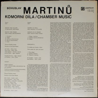 Panton 11 0282 - Komorní Díla / Chamber Music 1924 / 1929 (Sexte - Image 2