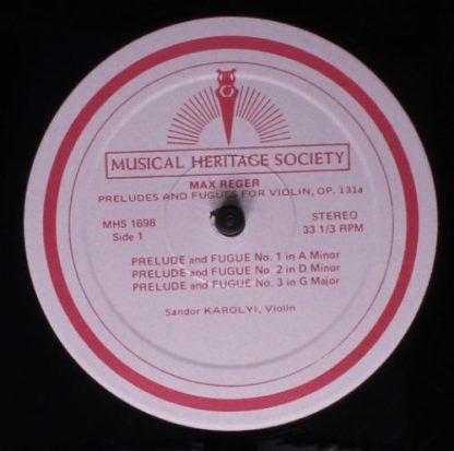 Musical Heritage Society MHS 1698 - Preludes And Fugues Op. 131a - Image 3