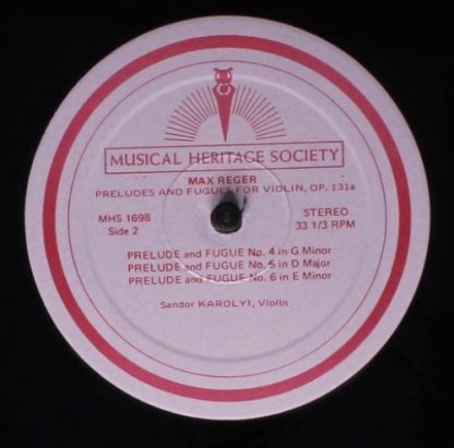 Musical Heritage Society MHS 1698 - Preludes And Fugues Op. 131a - Image 4