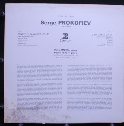 Erato STU 70986 - Les Deux Sonates Pour Violon & Piano - Image 2