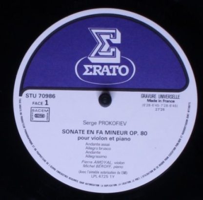 Erato STU 70986 - Les Deux Sonates Pour Violon & Piano - Image 5
