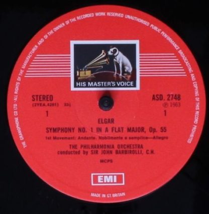 His Master's Voice ASD 2748 - Symphony No.1 In A Flat Major - Image 3