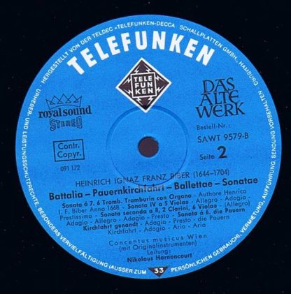 Telefunken SAWT 9579-B - Battalia • Pauernkirchfahrt • Ballettae - Image 4
