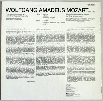 Deutsche Harmonia Mundi 1C 065-99 726 - Divertimento Es-Dur KV 5 - Image 2