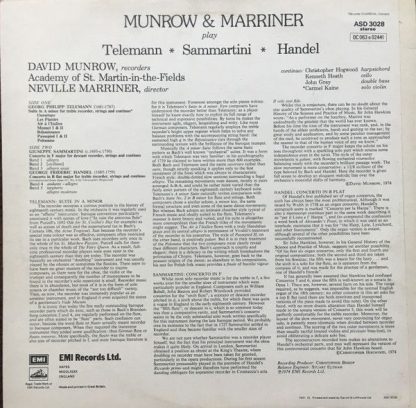 His Master's Voice ASD 3028 - Munrow & Marriner - Image 2