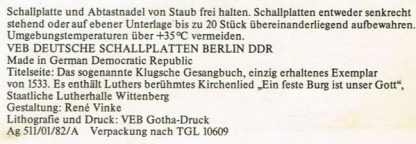 Eterna 8 27 641 - Lieder Der Reformationszeit - Image 5