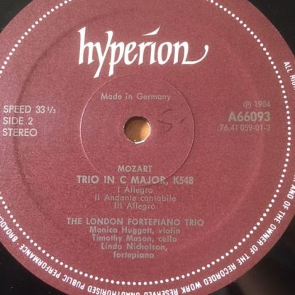 hyperion A66093 - Mozart Piano Trios (Trio in B Flat Major, K 25 - Image 3