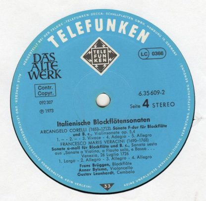 Telefunken 6.35609 DX - Italienische Blockflötensonaten - Image 6