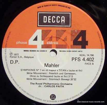DECCA PFSI 4402 - Symphony No. 1 In D - Image 3