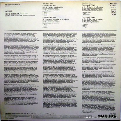 Philips 6514 167 - Concerti Per Oboe - Image 2