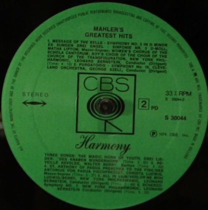 CBS Harmony S 30044 - Mahler's Greatest Hits - Image 3