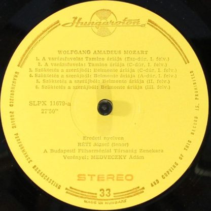 Hungaroton SLPX 11679 - Operatic Recital Mozart Tenor Arias - Image 4