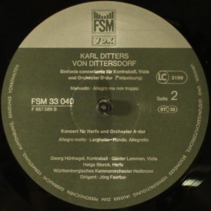 FSM Vox FSM 33 040 - Kontrabasskonzert E-dur / Harfenkonzert A-d - Image 4