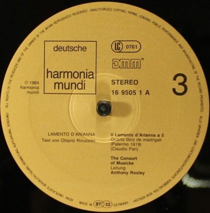 Deutsche Harmonia Mundi 1C 2LP 165 16 9504 3 - Lamento d'Arianna - Image 8