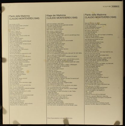 Deutsche Harmonia Mundi 1C 2LP 165 16 9504 3 - Lamento d'Arianna - Image 4