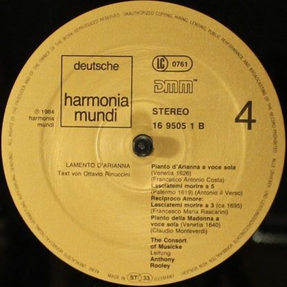 Deutsche Harmonia Mundi 1C 2LP 165 16 9504 3 - Lamento d'Arianna - Image 5