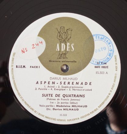 Disques Adès 15.503 - Aspen-Serenade • Suite de Quatrains • Sept - Image 3