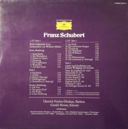 Deutsche Grammophon 29 647-5 - Winterreise D. 911 Und Lieder Nac - Image 4