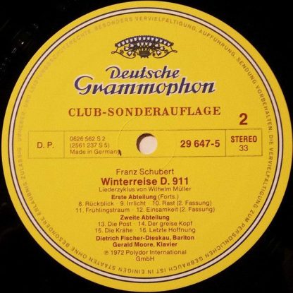 Deutsche Grammophon 29 647-5 - Winterreise D. 911 Und Lieder Nac - Image 6