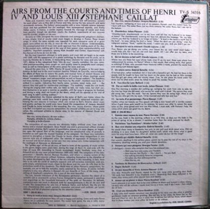 Turnabout TV-S 34316 - Airs From The Courts And Times Of Henri I - Image 2