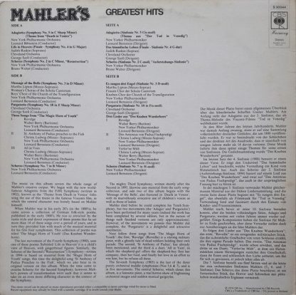 CBS Harmony S 30044 - Mahler's Greatest Hits - Image 2